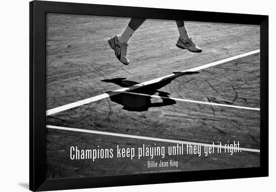 Billie Jean King Champions Quote Poster-null-Framed Photo