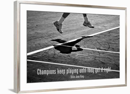 Billie Jean King Champions Quote Poster-null-Framed Photo