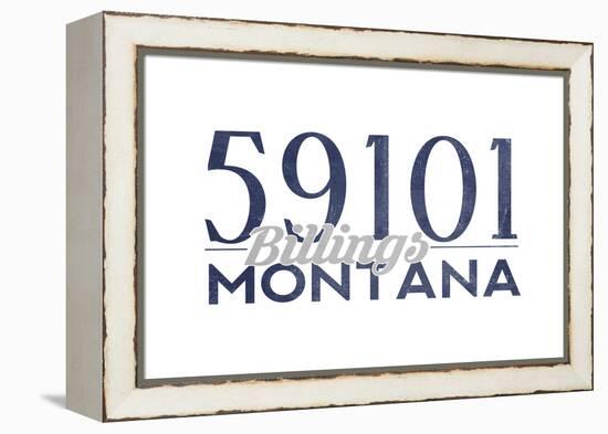 Billings, Montana - 59101 Zip Code (Blue)-Lantern Press-Framed Stretched Canvas