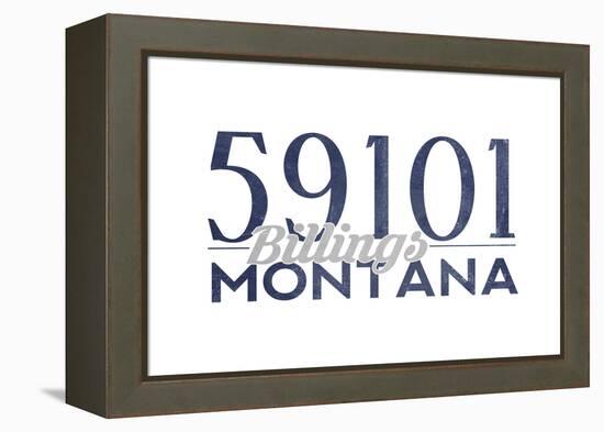 Billings, Montana - 59101 Zip Code (Blue)-Lantern Press-Framed Stretched Canvas