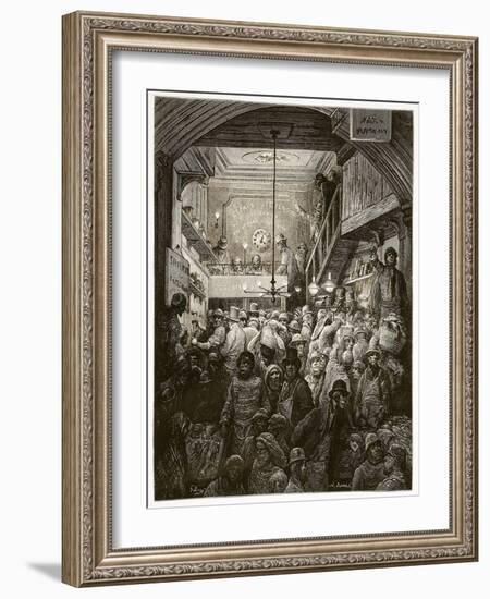 Billingsgate - Early Morning, from 'London, a Pilgrimage', Written by William Blanchard Jerrold-Gustave Doré-Framed Giclee Print