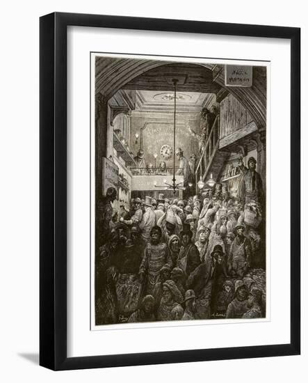 Billingsgate - Early Morning, from 'London, a Pilgrimage', Written by William Blanchard Jerrold-Gustave Doré-Framed Giclee Print