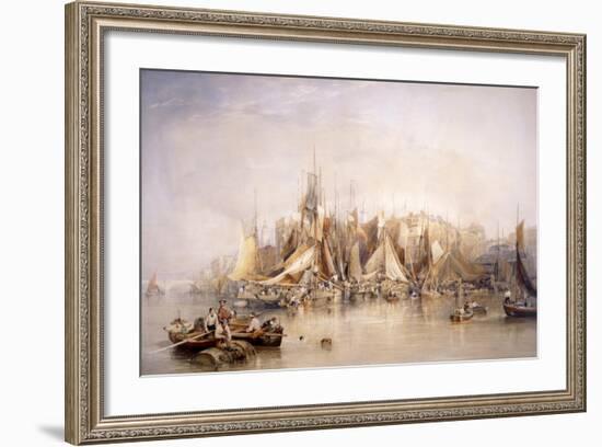 Billingsgate, First Day of Oysters, Early Morning, 1843-Edward Duncan-Framed Giclee Print