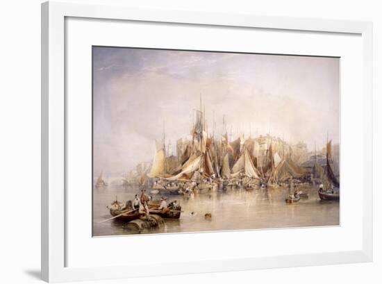 Billingsgate, First Day of Oysters, Early Morning, 1843-Edward Duncan-Framed Giclee Print