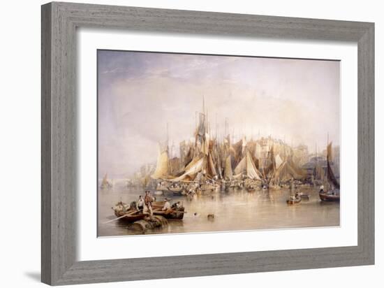 Billingsgate, First Day of Oysters, Early Morning, 1843-Edward Duncan-Framed Giclee Print