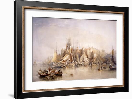 Billingsgate, First Day of Oysters, Early Morning, 1843-Edward Duncan-Framed Giclee Print