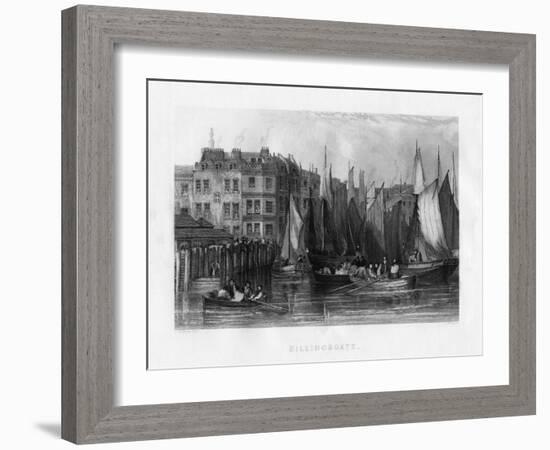 Billingsgate, London, 19th Century-J Woods-Framed Giclee Print