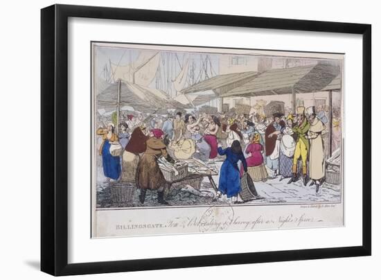 Billingsgate: Tom and Bob Taking a Survey after a Nights' Spree, London, 1820-Henry Thomas Alken-Framed Giclee Print