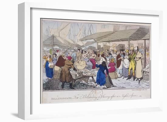 Billingsgate: Tom and Bob Taking a Survey after a Nights' Spree, London, 1820-Henry Thomas Alken-Framed Giclee Print