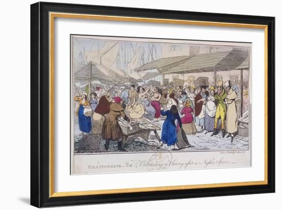 Billingsgate: Tom and Bob Taking a Survey after a Nights' Spree, London, 1820-Henry Thomas Alken-Framed Giclee Print