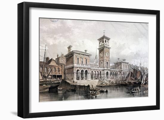 Billingsgate Wharf and Market, London, 1851-George Hawkins-Framed Giclee Print