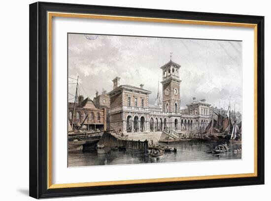 Billingsgate Wharf and Market, London, 1851-George Hawkins-Framed Giclee Print