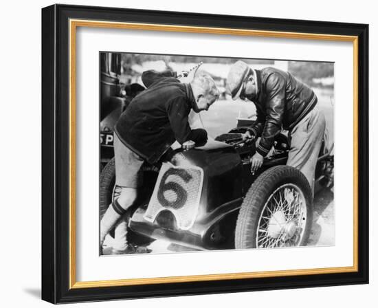 Billy Cotton Senior and Junior with a Riley-null-Framed Photographic Print