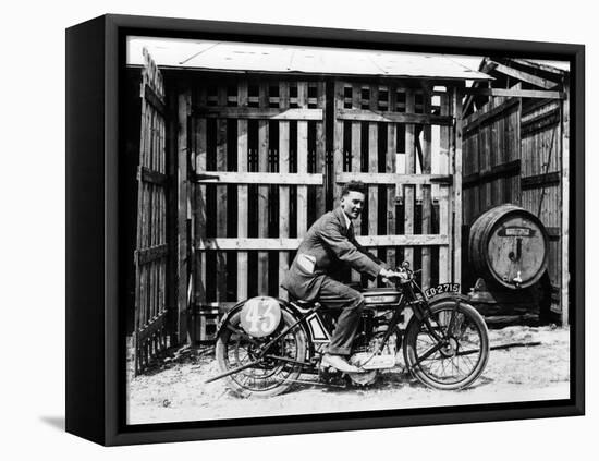 Billy Hollowell on a Norton Ohv Motorbike, 1922-null-Framed Premier Image Canvas