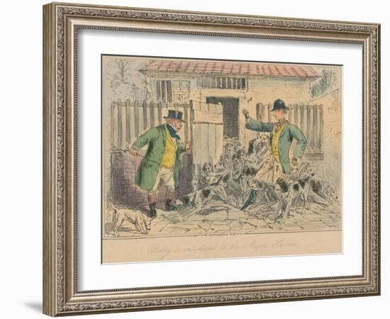 'Billy is introduced to the Major's Harriers', 1858-John Leech-Framed Giclee Print