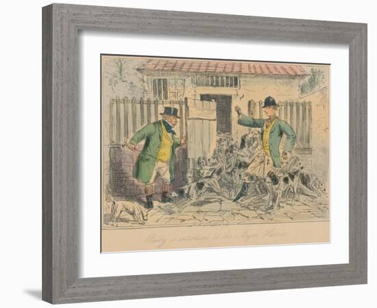 'Billy is introduced to the Major's Harriers', 1858-John Leech-Framed Giclee Print