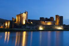 Caerphilly Castle at Dusk, Wales, Gwent, United Kingdom, Europe-Billy Stock-Photographic Print