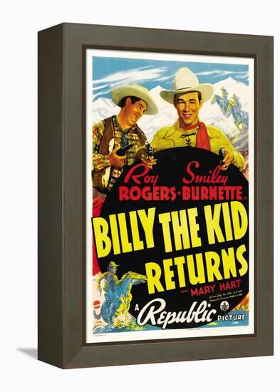 Billy The Kid Returns, Smiley Burnette, Roy Rogers, 1938-null-Framed Stretched Canvas