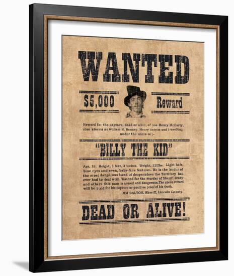 Billy The Kid-The Vintage Collection-Framed Giclee Print