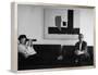 Billy Wilder in His Hollywood Office, Looking Through Binoculars-Gjon Mili-Framed Premier Image Canvas