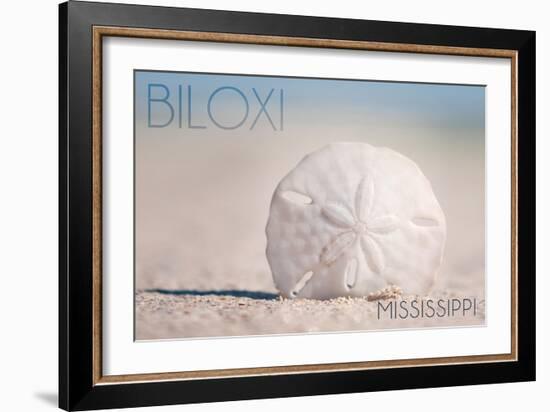 Biloxi, Mississippi - Sand Dollar and Beach-Lantern Press-Framed Art Print