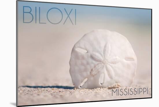 Biloxi, Mississippi - Sand Dollar and Beach-Lantern Press-Mounted Art Print