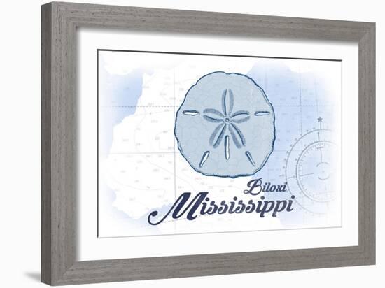 Biloxi, Mississippi - Sand Dollar - Blue - Coastal Icon-Lantern Press-Framed Art Print