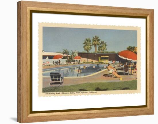 Biltmore Hotel Swimming Pool, Palm Springs, California-null-Framed Stretched Canvas