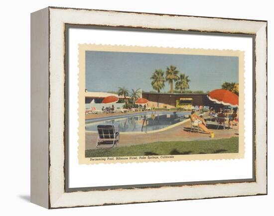 Biltmore Hotel Swimming Pool, Palm Springs, California-null-Framed Stretched Canvas