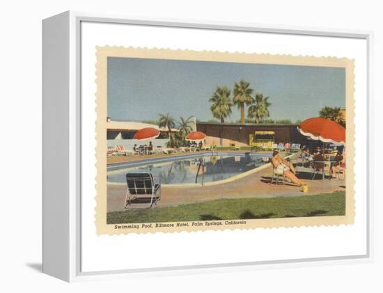 Biltmore Hotel Swimming Pool, Palm Springs, California-null-Framed Stretched Canvas