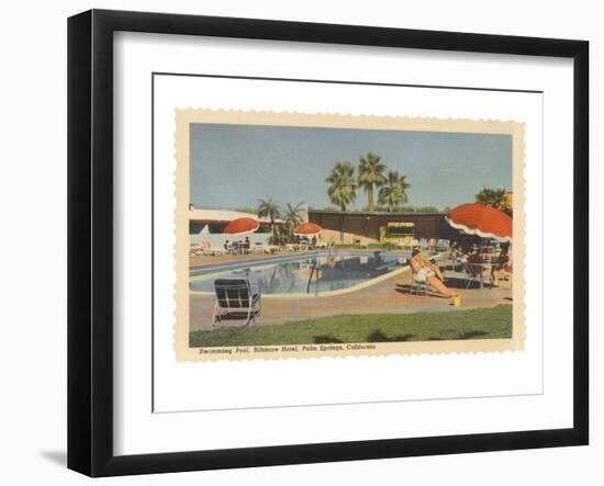 Biltmore Hotel Swimming Pool, Palm Springs, California-null-Framed Premium Giclee Print