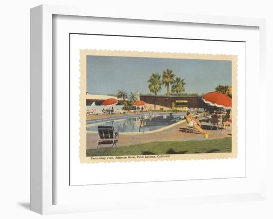 Biltmore Hotel Swimming Pool, Palm Springs, California-null-Framed Premium Giclee Print