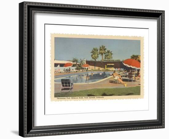 Biltmore Hotel Swimming Pool, Palm Springs, California-null-Framed Premium Giclee Print