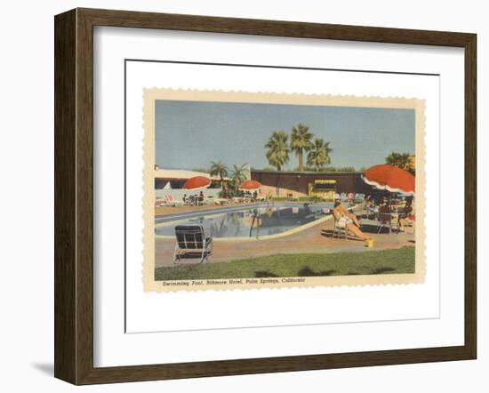 Biltmore Hotel Swimming Pool, Palm Springs, California-null-Framed Art Print