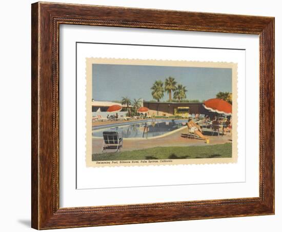 Biltmore Hotel Swimming Pool, Palm Springs, California-null-Framed Art Print