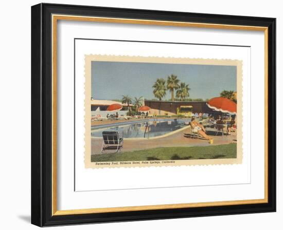Biltmore Hotel Swimming Pool, Palm Springs, California-null-Framed Art Print