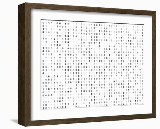 Binary Code Screen-iunewind-Framed Art Print