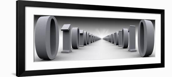 Binary Digits in a Row-null-Framed Photographic Print