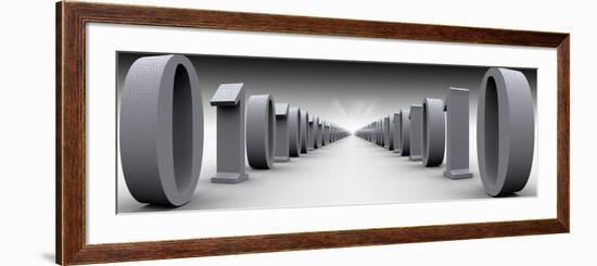 Binary Digits in a Row-null-Framed Photographic Print