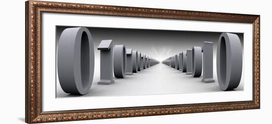 Binary Digits in a Row-null-Framed Photographic Print