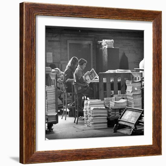 Binding Room at the White Rose Press, Mexborough, South Yorkshire, 1968-Michael Walters-Framed Photographic Print