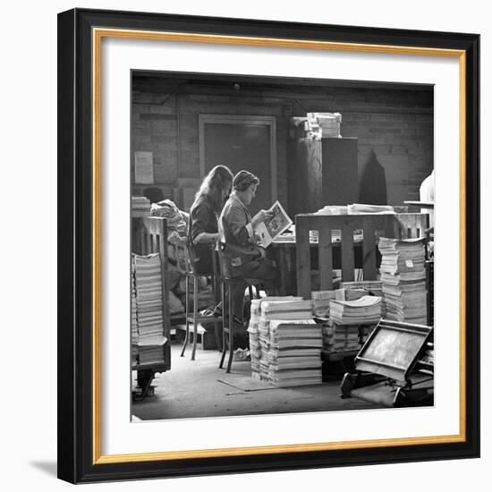 Binding Room at the White Rose Press, Mexborough, South Yorkshire, 1968-Michael Walters-Framed Photographic Print