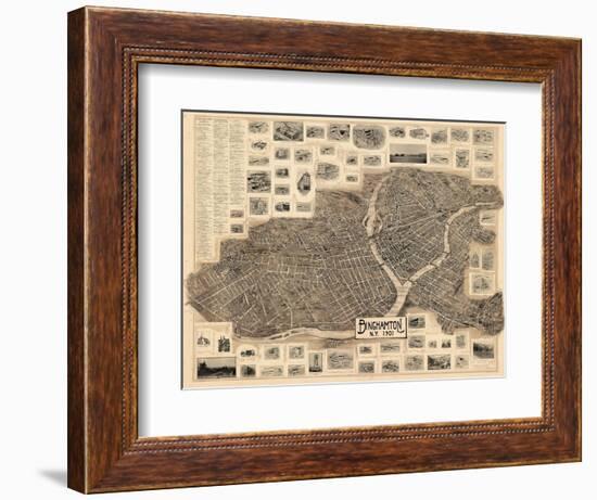 Binghamton 1901 Bird's Eye View-null-Framed Giclee Print