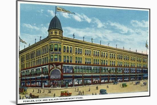 Binghamton, New York, Exterior View of the Fowler, Dick, and Walker Department Store-Lantern Press-Mounted Art Print