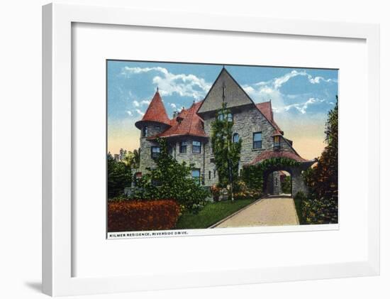 Binghamton, New York, Exterior View of the Kilmer Residence on Riverside Drive-Lantern Press-Framed Art Print