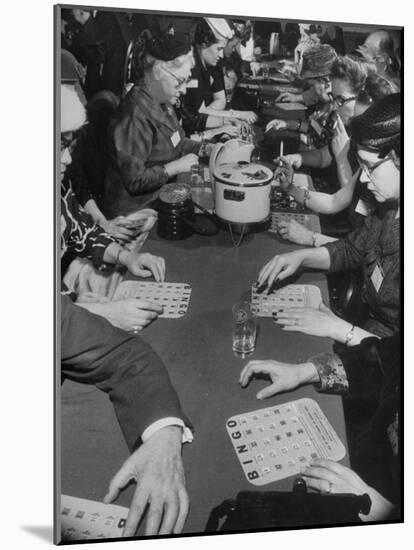 Bingo Game Being Held for Gift Show at La Salle Hotel-null-Mounted Photographic Print