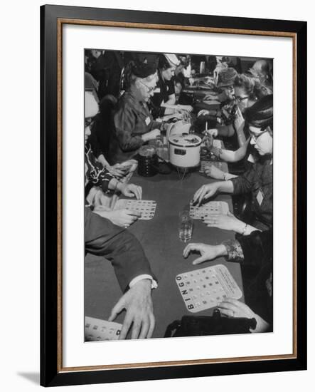 Bingo Game Being Held for Gift Show at La Salle Hotel-null-Framed Photographic Print