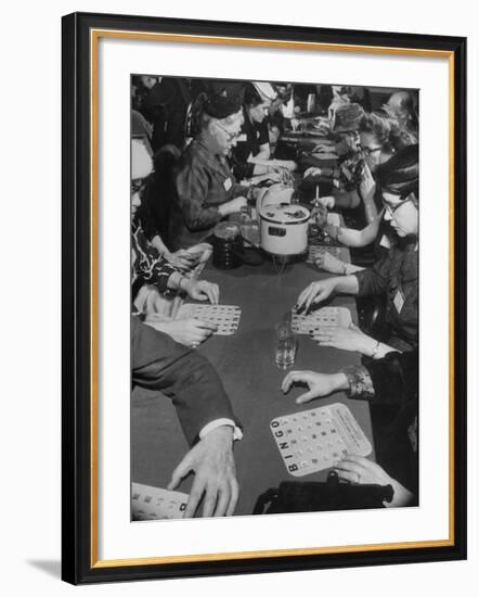 Bingo Game Being Held for Gift Show at La Salle Hotel--Framed Photographic Print