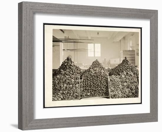 Bins of Doughnuts for the Salvation Army at the Hotel Commodore, 1919-Byron Company-Framed Giclee Print