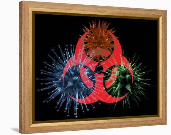 Biohazard Symbol And Viruses-Laguna Design-Framed Premier Image Canvas